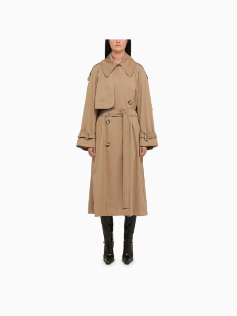 Cotton sand trench coat