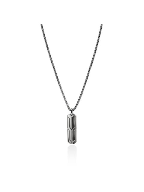 JOHN HARDY Icon 50 Tag Pendant Necklace, Dark Silver