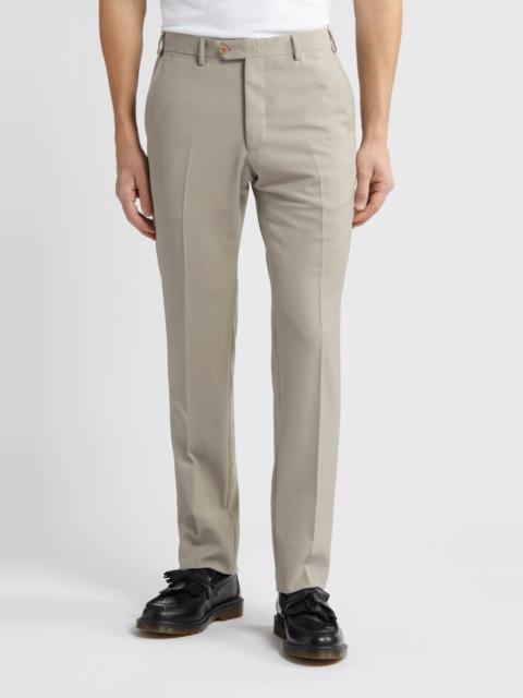 G-Line Flat Front Wool Pants in Beige/Khaki