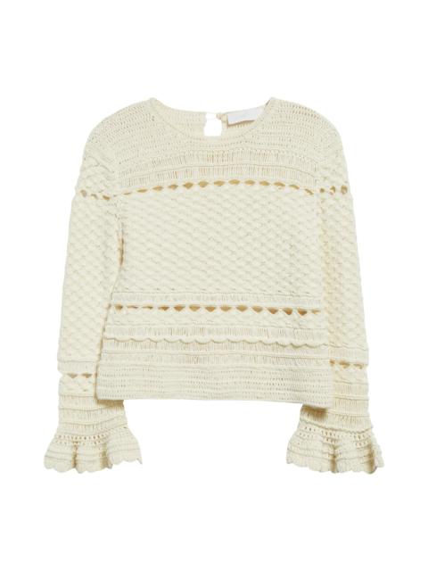 Zimmermann Waverly Cotton Crochet Sweater