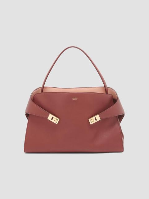 FERRAGAMO Women's Hug Leather Shoulder Bag - College Red