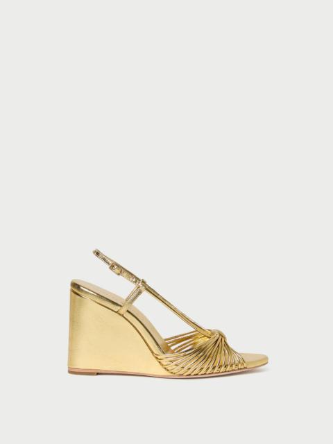LOEFFLER RANDALL Marren Gold Leather Wedge