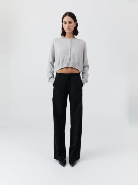 ST. AGNI Cashmere Relaxed Cropped Cardigan - Grey Marle