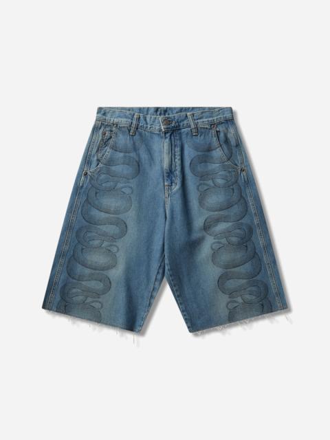 Hysteric Glamour Men's Snake Loop Denim Shorts Indigo