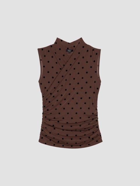 Rails Women's Lauris Polka Dot Ruched Top - Chocolate Polka Dot