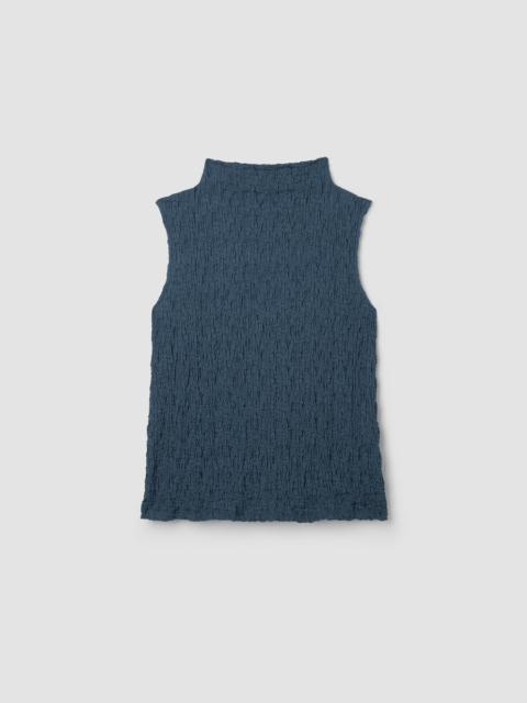 EILEEN FISHER Bubble Jacquard Funnel Neck Top