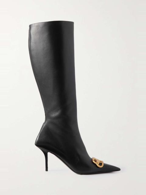 BALENCIAGA Embellished leather knee boots