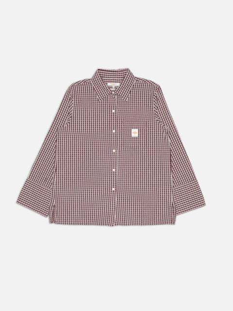 Nudie Jeans Sassa Shirt Check Wine/Offwhite