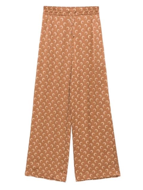 Marine Serre moon-jacquard satin trousers