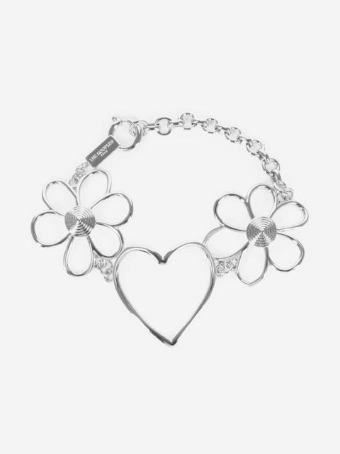 The Kooples SILVER HEARTS AND FLOWERS BRACELET