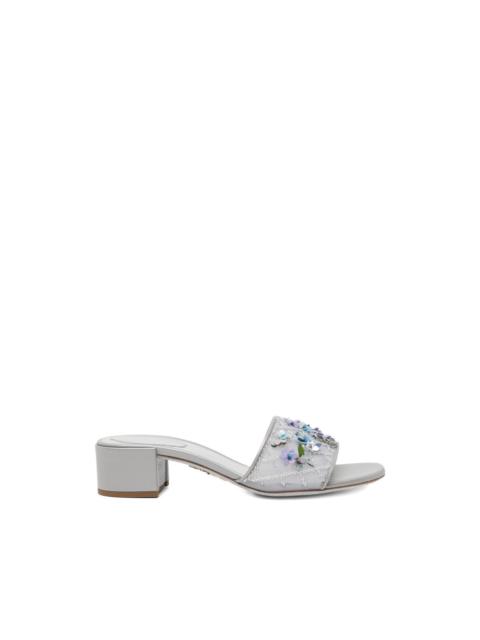RENE CAOVILLA 40mm floral-appliqué sandals