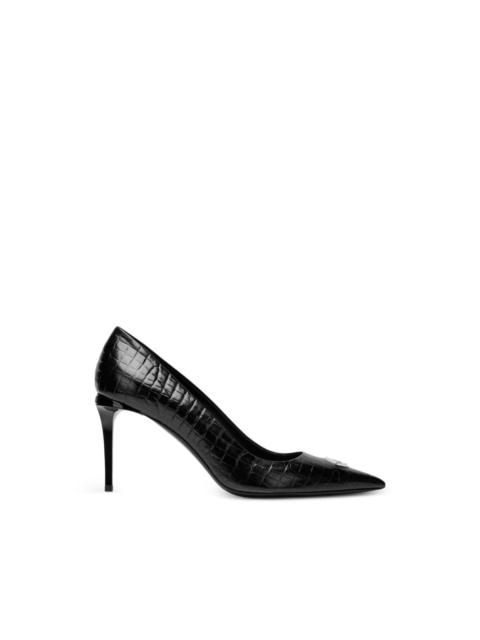 PHILIPP PLEIN croco-print logo pumps