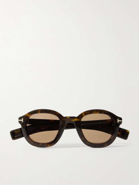 TOM FORD Raffa round-frame tortoiseshell acetate sunglasses