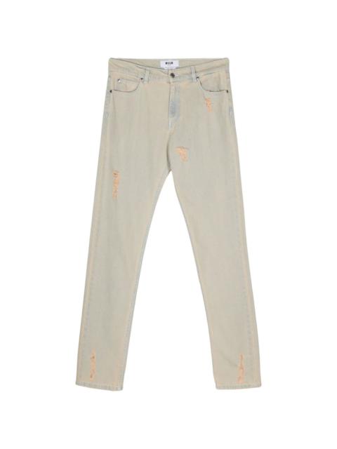 MSGM distressed straight-leg jeans