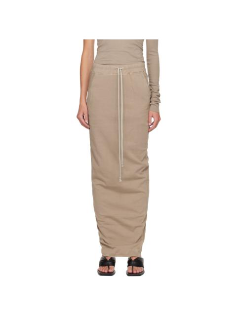 Rick Owens DRKSHDW Taupe Concordians Pull On Pillar Maxi Skirt