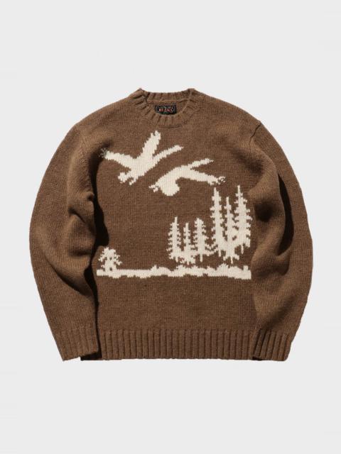 Crew Neck Intarsia 3G - Brown (DUCK)