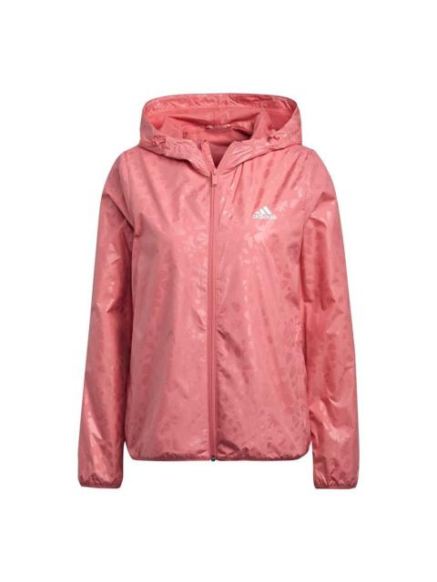 (WMNS) adidas Wb Aop W Flowers Printing Slim Fit Hooded Jacket Rose Red GQ0617