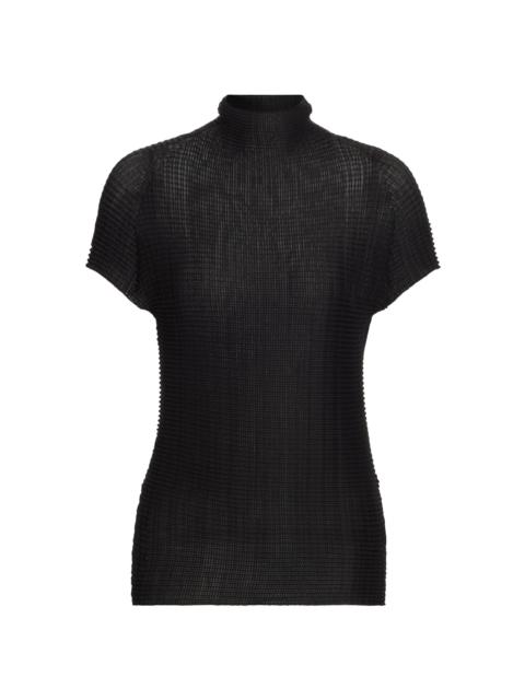 ISSEY MIYAKE Women's Grasping The Formless Wooly Pleats Knit Blouse - Black
