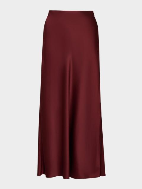 Vince Side-Slit Satin Slip Skirt