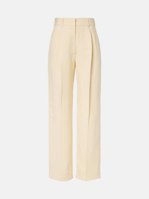 BLAZÉ MILANO Fox linen and silk straight pants