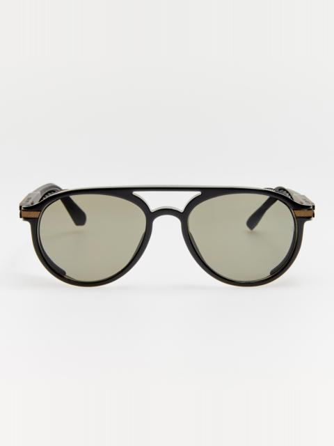 LINDA FARROW Sutton Sunglasses in Black Nickel and Black
