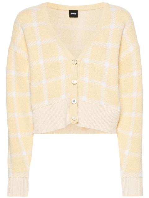 BOSS tartan knitted cardigan