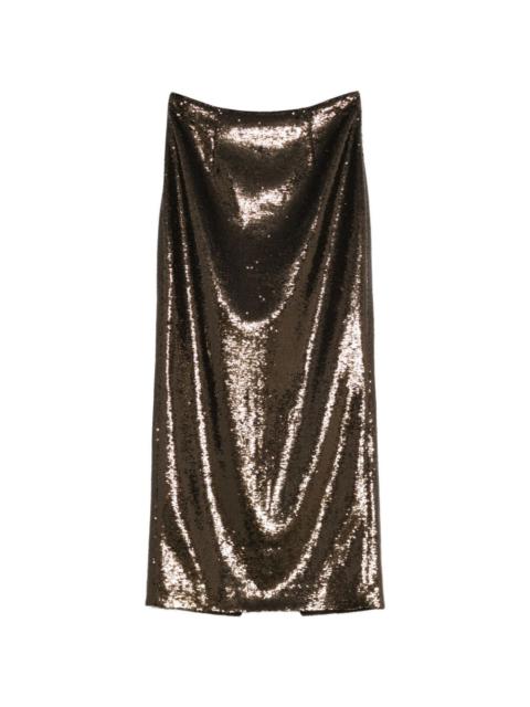 ROLAND MOURET sequinned midi skirt
