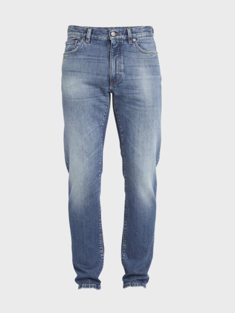 ZEGNA Men's Washed Denim Straight Leg Jeans