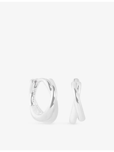 ASTRID & MIYU Illusion Twist Rhodium-Plated Sterling-Silver Huggies