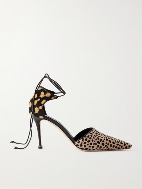 Manolo Blahnik Gambis 90 Calf Hair Animal-print Pumps