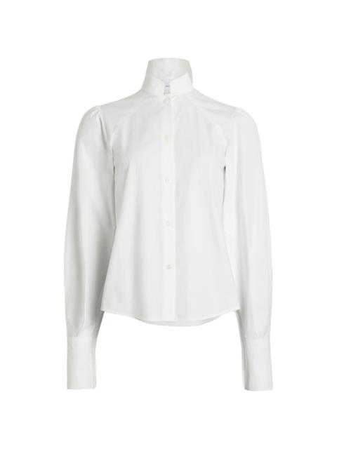 Lavallière organic-cotton blouse