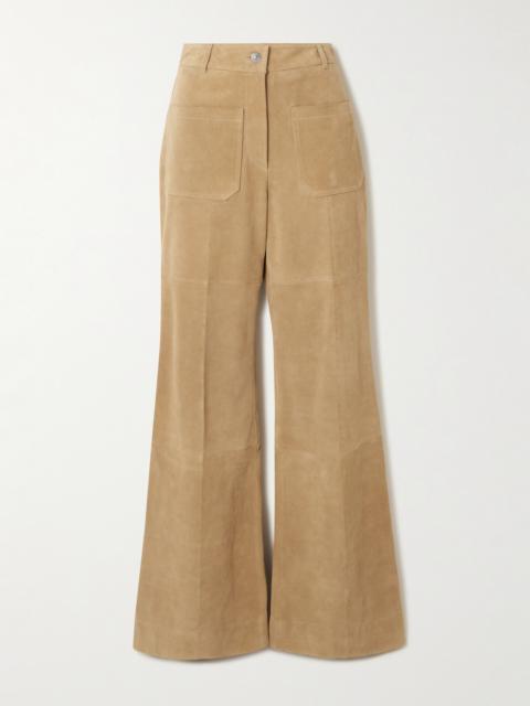 Victoria Beckham Alina Suede Flared Pants