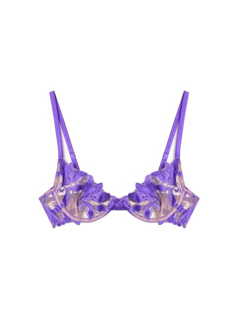 Fleur du Mal Lily Embroidery Plunge Demi Bra