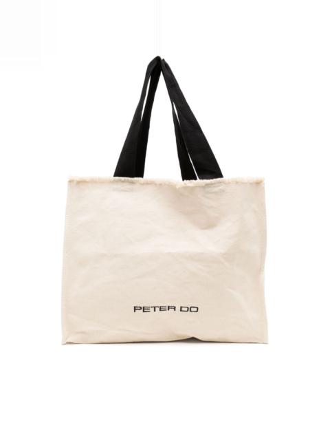 PETER DO logo-embroidered canvas tote bag