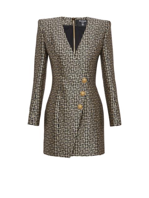 Balmain Monogrammed jacquard dress