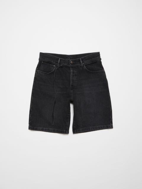 Loose fit denim shorts - Black