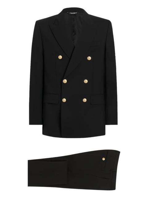 Dolce & Gabbana Martini-fit gold-button double-breasted suit