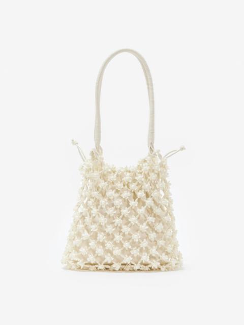 self-portrait Cream Beaded Medium Tote