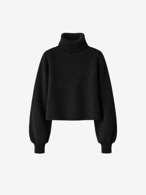 The Frankie Shop Elly Balloon Sleeve Turtleneck Sweater - Black