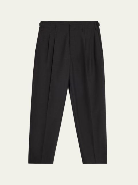 Lemaire Men's Tropical Polyester and Wool Pleated Pants