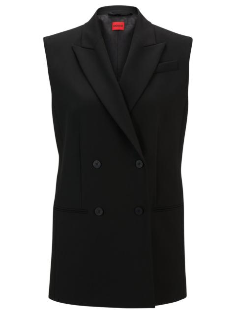 HUGO REGULAR-FIT SLEEVELESS JACKET WITH DOUBLE-BREASTED FRONT