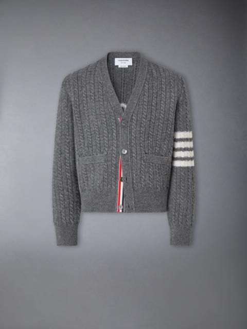 Thom Browne MERINO WOOL 4-BAR INTARSIA ANCHOR CARDIGAN