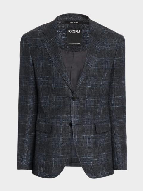ZEGNA Men's Winter Crossover Check Single-Breasted Sport Coat