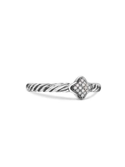 DAVID YURMAN Women's Cable Collectibles Quatrefoil Stack Ring in Sterling Silver - Diamond