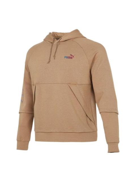 PUMA PUMA Logo Pattern Printing Loose Couple Style Khaki 537016-63