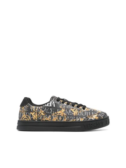 VERSACE Barocco-print leather sneakers