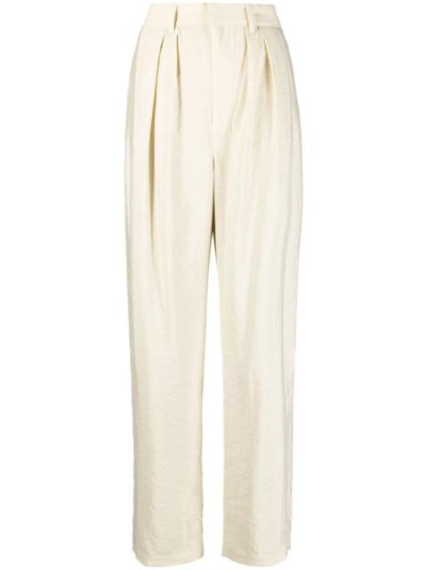 Lemaire pleated silk-blend straight-leg trousers
