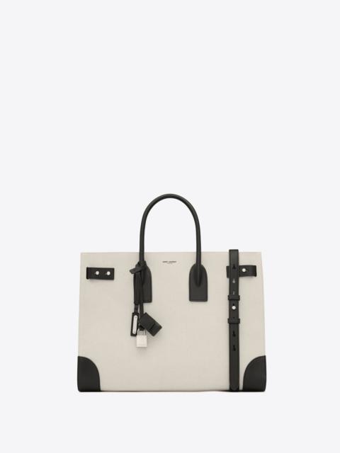 SAINT LAURENT sac de jour thin large in canvas and leather