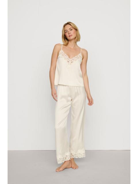 eberjey Washable Silk with Lace Embroidery Cami & Pant PJ Set