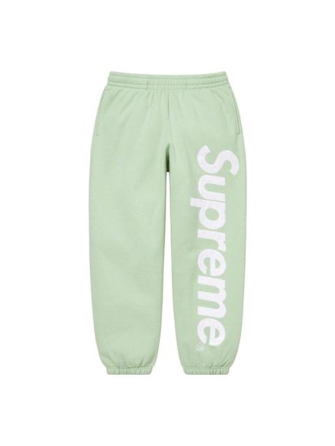 Supreme Supreme Satin Appliqu Sweatpants 'Green White' SUP-FW22-439